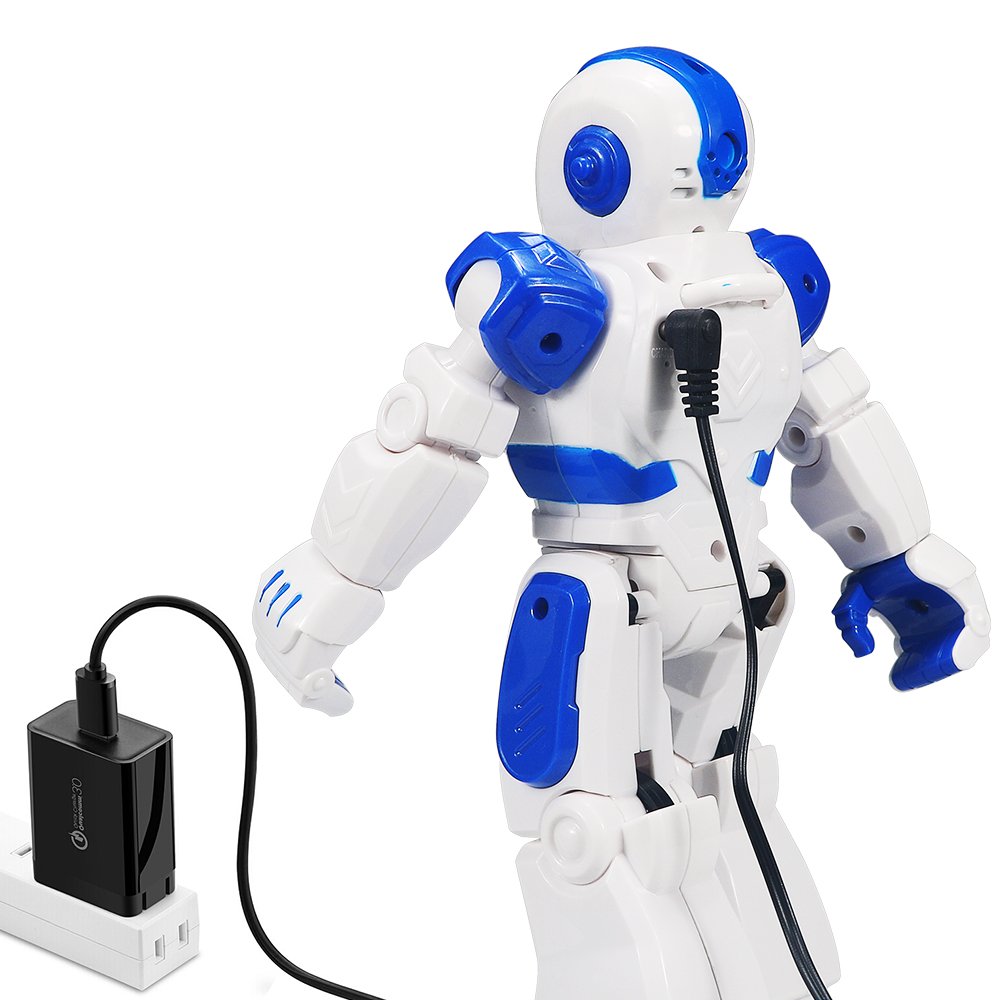 Kid's Remote Control Robot with LED Eyes, Dancing, Singing, Moonwalking, Gesture Sensing and Infrared Controller (Blue)
